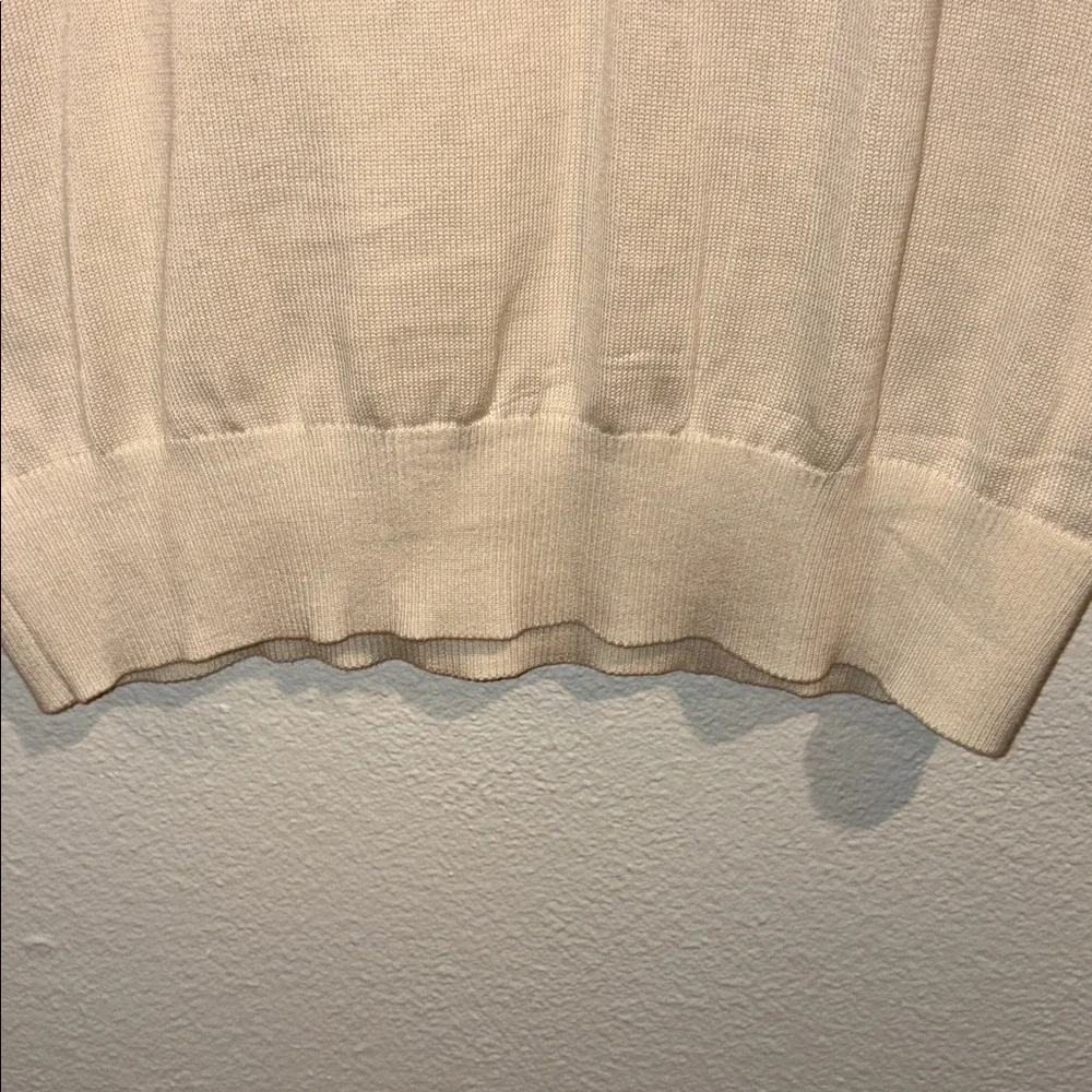 BARACUTA Cream Short Sleeve Silk Sweater Medium NEW
